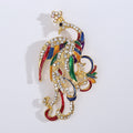 Colorful Crystal Phoenix Brooch with Curled Tail Decorative Clothing Pin view 6