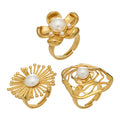 Pearl Flower Statement Rings in Three Sculptural Designs view 5