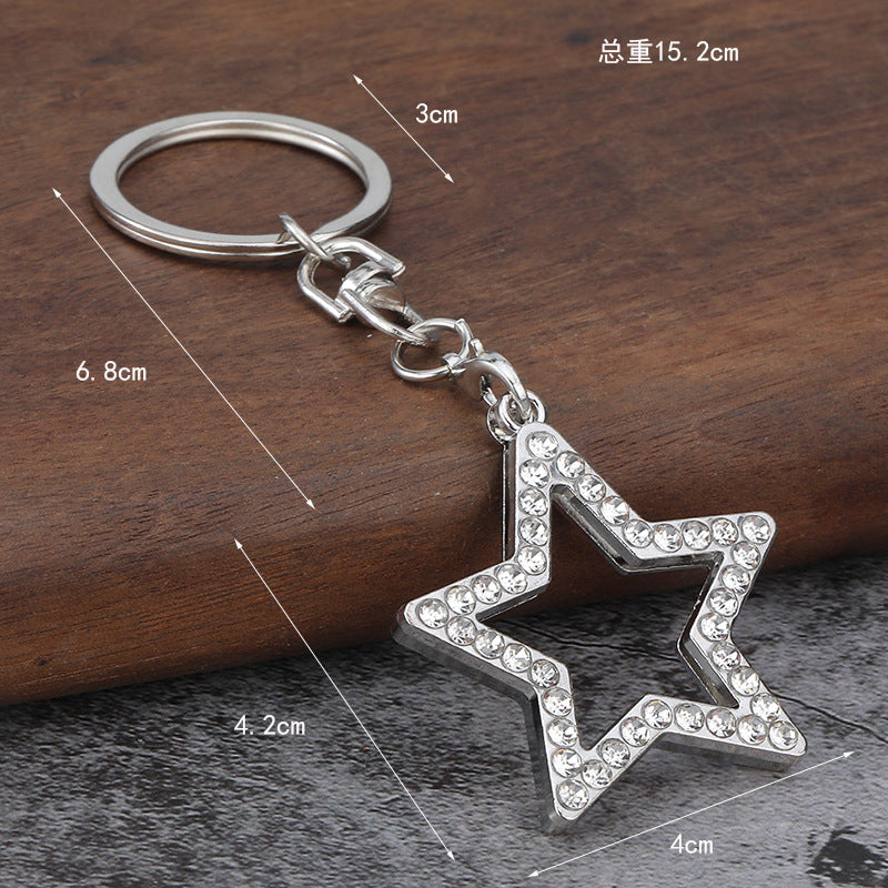 Minimalist Star Photo Insert Zinc Alloy Keychain Pendant