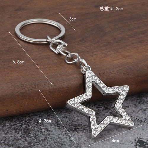 Minimalist Star Photo Insert Zinc Alloy Keychain Pendant