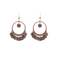 Antique Bronze Crescent Bead Fringe Long Hook Earrings view 5
