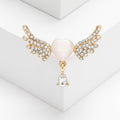 Crystal Winged Heart Brooch with White or Red Heart view 2