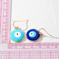 Gold Tone Round Enamel Evil Eye Hook Earrings in Six Colors view 4