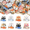 Colorful Enamel Cat Holding Fish Metal Charms, 12 Designs view 4