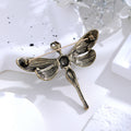 Green Gold Tone Angel Wing Metal Brooch Pin for Jackets and Lapels view 3