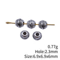 Ribbed Round Spacer Bead in Antique Silver Metal Finish view 3