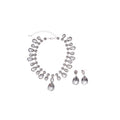 Rhinestone Teardrop Necklace Earring Sets Silver Tone view 5