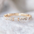 Slim Alternating Baguette And Round Stone Band In Ten Tones view 2