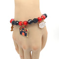 Red Black Halloween Charm Stretch Bracelet Multi Charms view 4