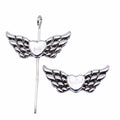 Feathered Wing Heart Small Hole Metal Bead in Three Finishes view 3