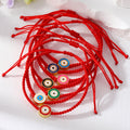 Red Woven Cord Large Round Evil Eye Adjustable Bracelets view 5