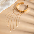 Star Chain Fringe Open Upper Arm Cuff in Two Finishes view 3
