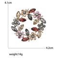Crystal Olive Leaf Wreath Brooch Floral Rhinestone Circle Pin view 7