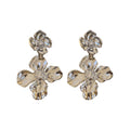 Crystal Flower Stud Earrings In Gold And Silver With Decorative Details view 5