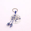 Silver Tone Owl and Tree of Life Evil Eye Split Ring Keychains view 3