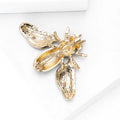 Jeweled Bee Metal Brooch with Black Enamel Bee with Multicolor Stones and Gold-tone Trim view 4
