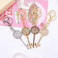 Rhinestone Skeleton Key Keychain Four Color Finishes view 1