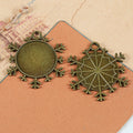 25mm Snowflake Alloy Cabochon Tray Bezel Setting Pendant Base