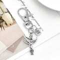Antique Silver Alloy Charm Keychain with Novelty Designs view 7