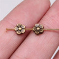 Five Petal Flower Bead in Antique Bronze and Antique Silver and Antique Gold Metal view 6
