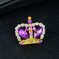 Purple Gold Tone Crown Metal Brooch Pin for Jackets and Lapels view 5