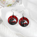 Red Moon and Mushroom Drop Earrings in Four Metal Finishes view 2