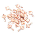 Heart Bow Key Metal Charms in Eight Finish Options view 10