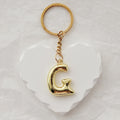 Gold Tone Plain Bubble Letter Keychains from A to Z view 11