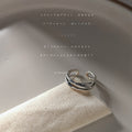 Silver Multi Band Twisted Open Adjustable Ring Band view 2