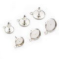 Round Stainless Steel Earring Post Tray Settings in Six Options view 4
