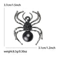 Pearl Body Spider Brooch in Black or White Crystal Finish view 5