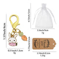 Gold Tone White Bunny Egg and Carrot Lobster Clasp Charm view 2