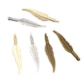 Slender Feather Charms in Four Mixed Metal Options view 5