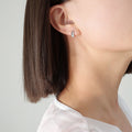 Mini Teardrop Stud Earrings Gold Steel Post Back Pair view 7