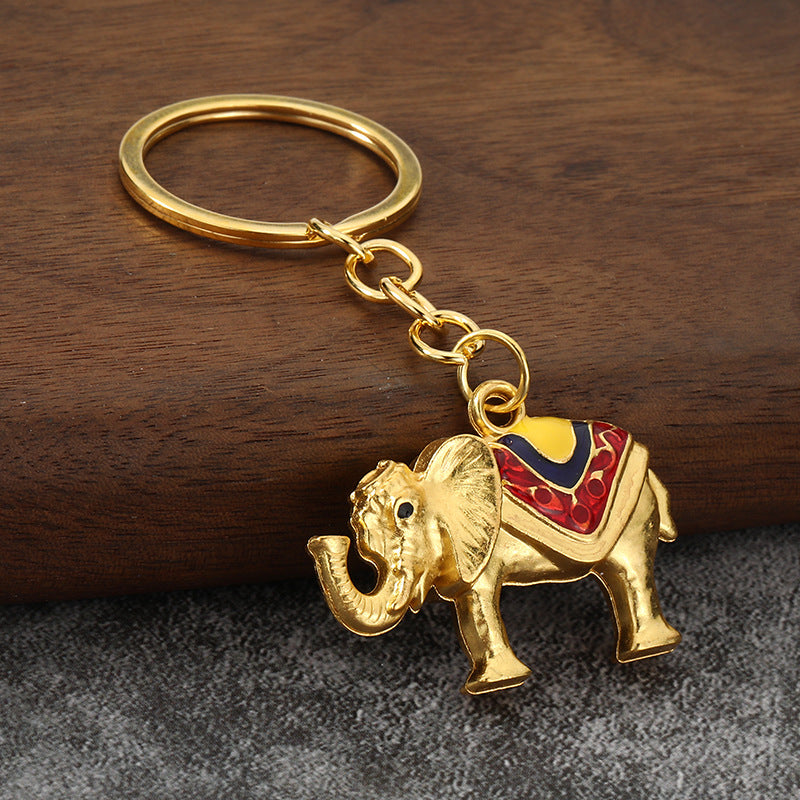 3D Enamel Elephant Metal Keychain Car Key Ring Bag Charm Gift Accessory