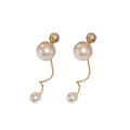 White Pearl Threader Drop Earrings For Women Jewelry view 5