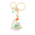Enamel Sailboat Keychain Metal Anchor Pendant Bag Charm view 5