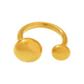 Double Round Disc Open Rings Stainless Steel Gold Steel Tone view 5