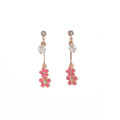 Pink Cherry Blossom Pearl Look Extra Long Stud Earrings view 5
