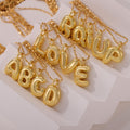 Gold Balloon Letter Pendant Necklaces Copper Initial Charms A-Z view 4