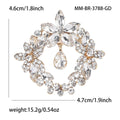 Crystal Wreath Brooch with Teardrop Center in Five Colors view 5