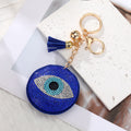 Large Rhinestone Evil Eye Tassel Clip Keychains in Seventeen Designs view 3