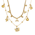 Sea Life Multicharm Necklace Collection in Two Metal Tones view 5