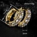 Gold-Tone Clear Stone Huggie Hoop Earrings with Clear Stone Details view 4