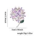 Flower Crystal Metal Brooch Pin 6 x 5 cm for Jackets and Lapels view 2