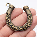 Scrollwork Horseshoe Metal Pendants in Two Sizes and Finishes view 7