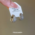 Silver Pave Teardrop Hoop Earrings With A Silver-Tone Finish view 3