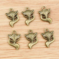 Fox Head Charms Metal Components In 2 Styles For Jewelry Making view 2