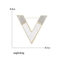 Open Letter V Brooch In 2 Styles With Polished Metal Details view 5