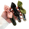 Satin Bow Cherry Charm Hair Claw Clip Three Colors view 5